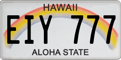 HI license plate EIY777