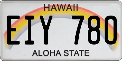 HI license plate EIY780