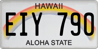HI license plate EIY790