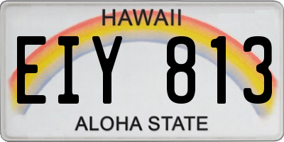 HI license plate EIY813