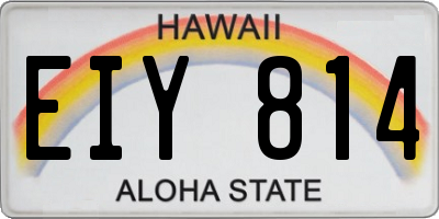 HI license plate EIY814