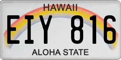 HI license plate EIY816