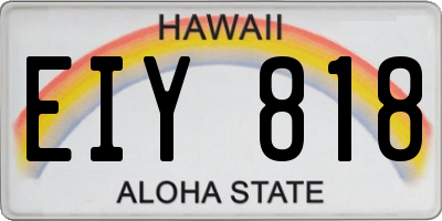HI license plate EIY818