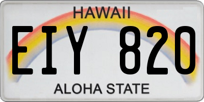HI license plate EIY820