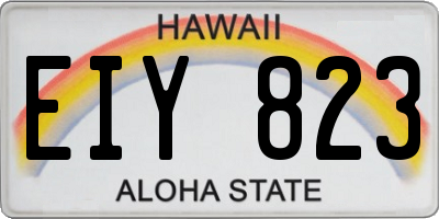 HI license plate EIY823