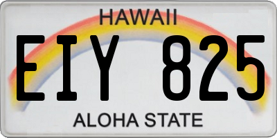 HI license plate EIY825