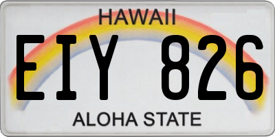 HI license plate EIY826