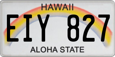 HI license plate EIY827