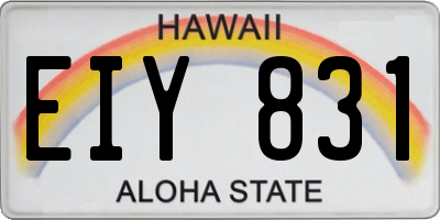 HI license plate EIY831