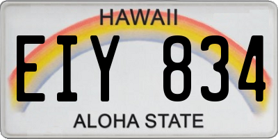 HI license plate EIY834