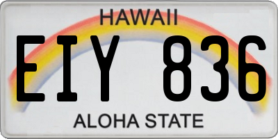 HI license plate EIY836