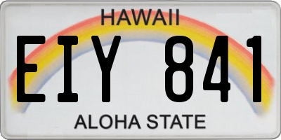 HI license plate EIY841