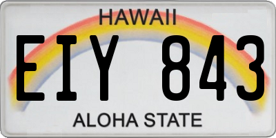 HI license plate EIY843