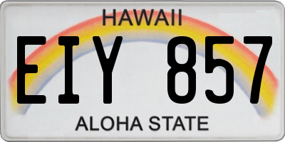 HI license plate EIY857