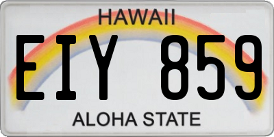 HI license plate EIY859