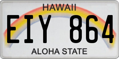 HI license plate EIY864