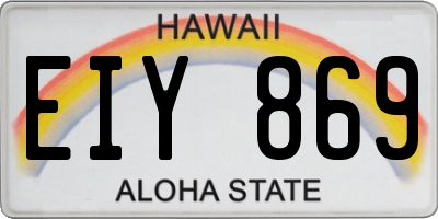 HI license plate EIY869