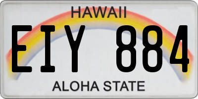 HI license plate EIY884