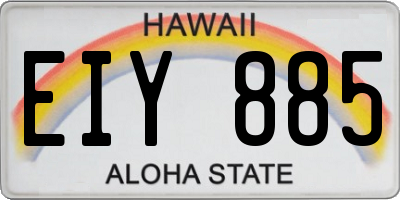 HI license plate EIY885