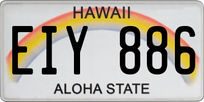 HI license plate EIY886