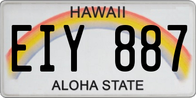 HI license plate EIY887