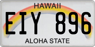 HI license plate EIY896