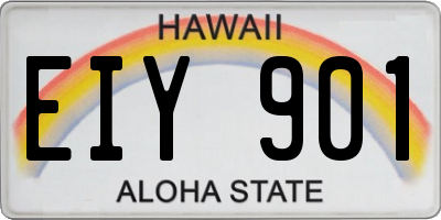 HI license plate EIY901