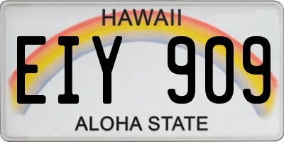 HI license plate EIY909