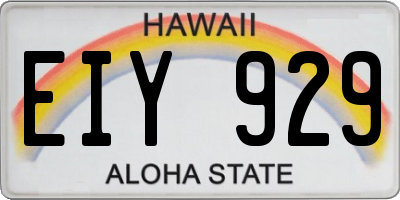 HI license plate EIY929