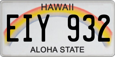 HI license plate EIY932