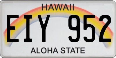 HI license plate EIY952