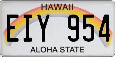 HI license plate EIY954