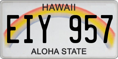 HI license plate EIY957