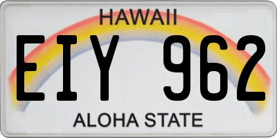 HI license plate EIY962