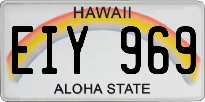 HI license plate EIY969