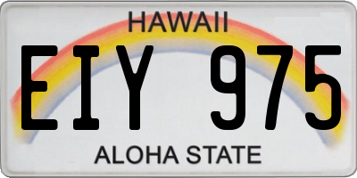 HI license plate EIY975