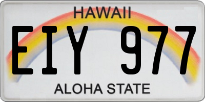 HI license plate EIY977