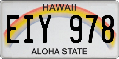 HI license plate EIY978