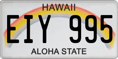 HI license plate EIY995