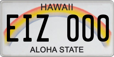HI license plate EIZ000