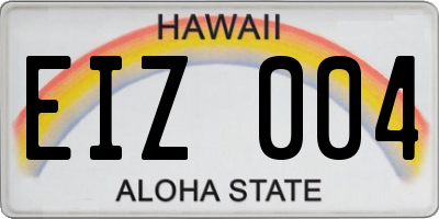HI license plate EIZ004