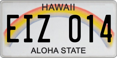HI license plate EIZ014