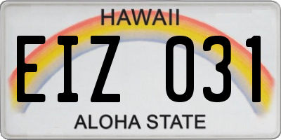 HI license plate EIZ031