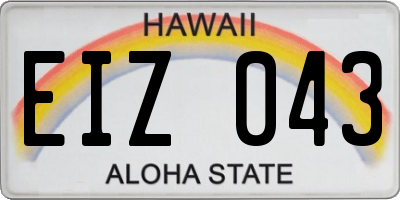 HI license plate EIZ043