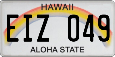 HI license plate EIZ049