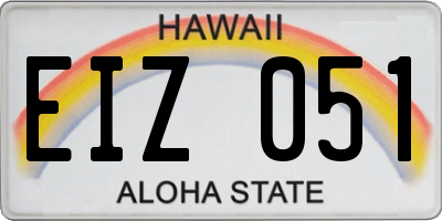 HI license plate EIZ051