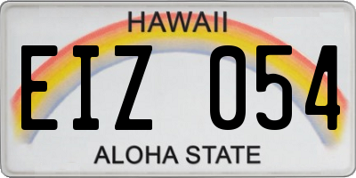 HI license plate EIZ054