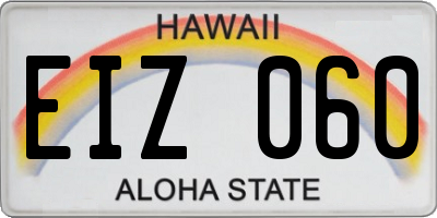 HI license plate EIZ060
