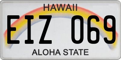 HI license plate EIZ069