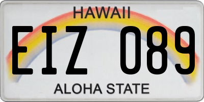 HI license plate EIZ089
